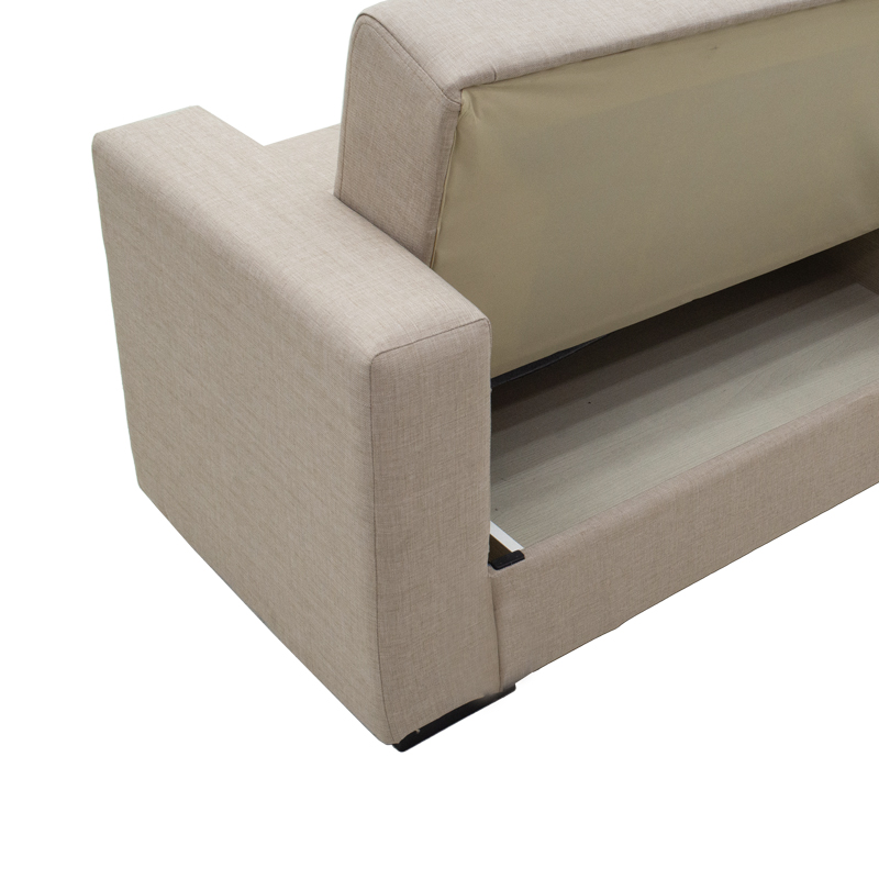 Καναπές-κρεβάτι με αποθηκευτικό χώρο τριθέσιος Vox pakoworld κρεμ ύφασμα 214x82x83εκ 7