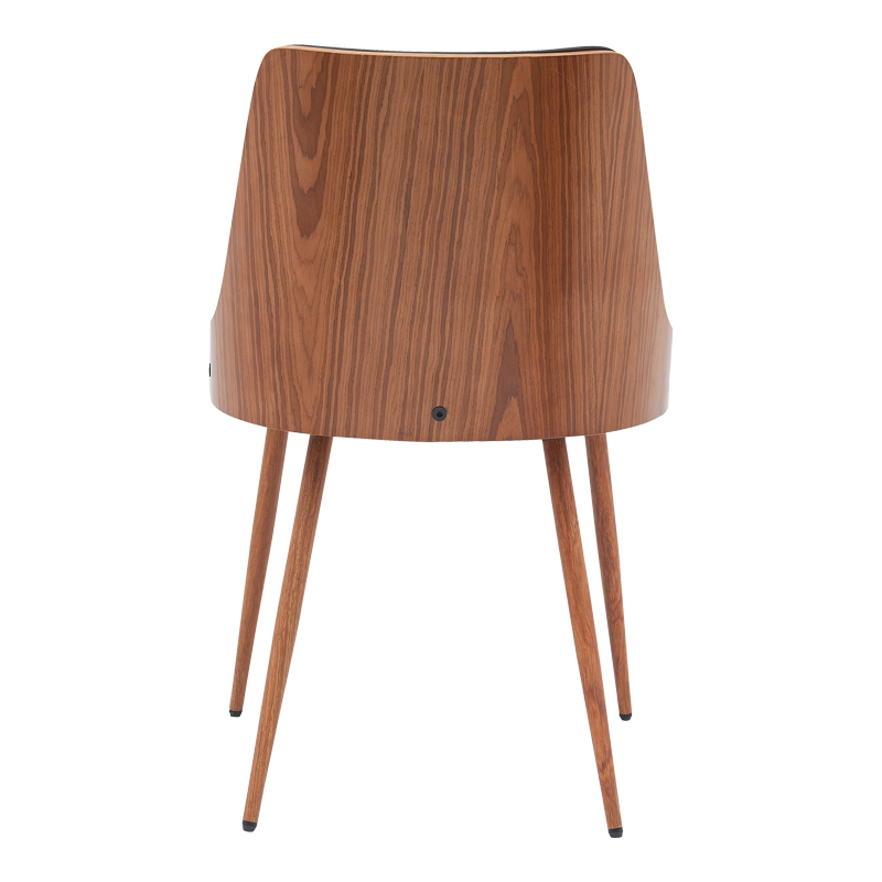 Καρέκλα Korom pakoworld μαύρο pu-πόδι καρυδί μέταλλο 50x58.5x78εκ 5