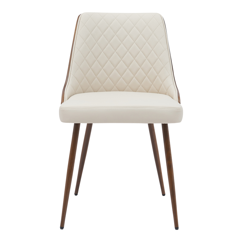 Καρέκλα Korome pakoworld μπεζ pu-πόδι καρυδί μέταλλο 50x58.5x78εκ 4