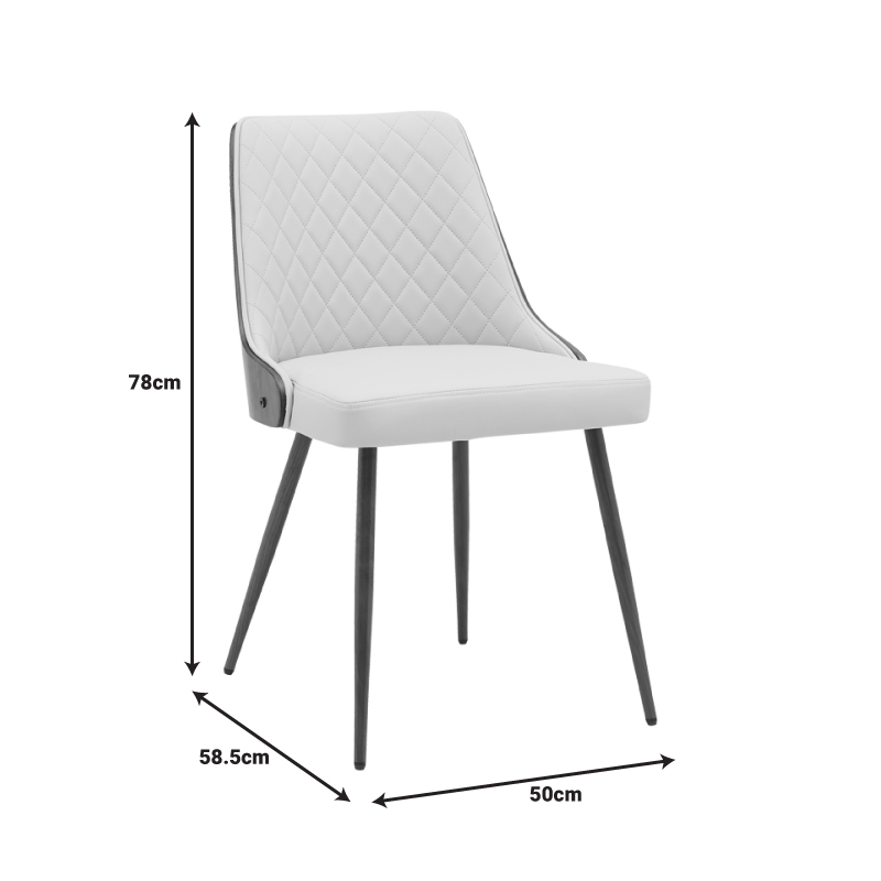 Καρέκλα Korome pakoworld μπεζ pu-πόδι καρυδί μέταλλο 50x58.5x78εκ 6