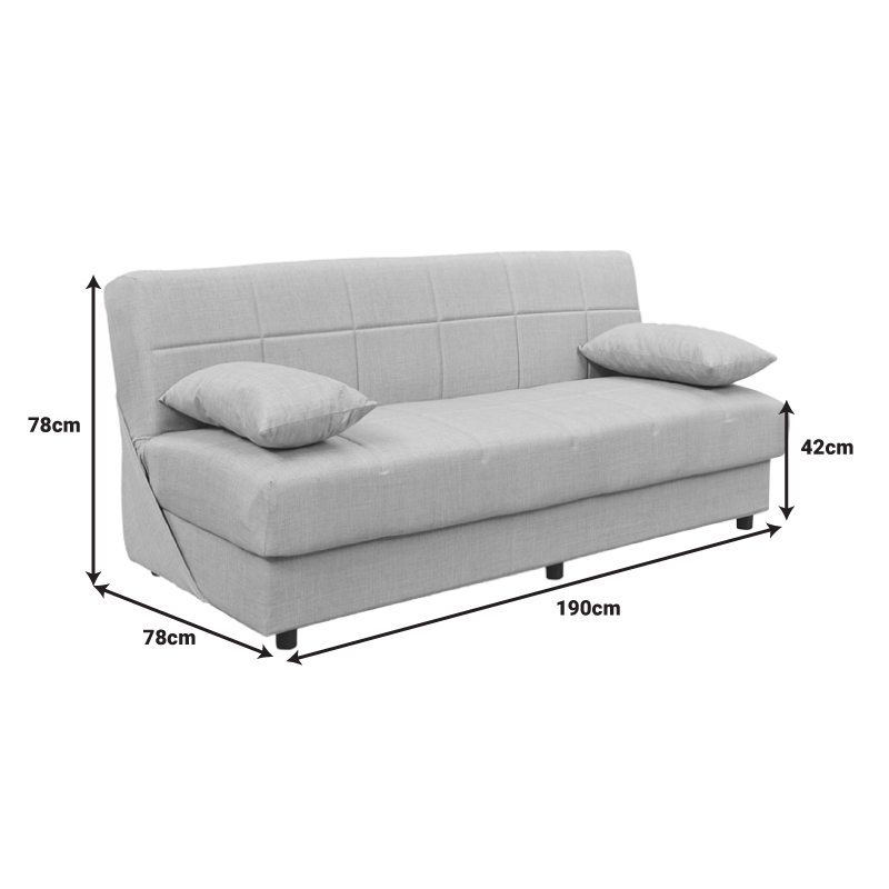 Καναπές-κρεβάτι Romina pakoworld 3θέσιος με αποθηκευτικό χώρο ύφασμα σε κρεμ απόχρωση 180x83x79εκ 6