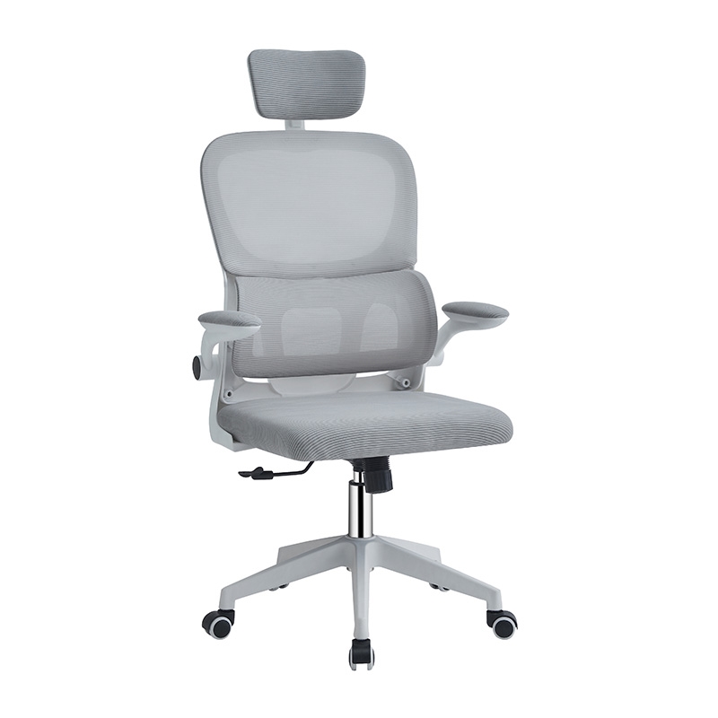 A9935 WHITE/GREY MESH ΚΑΡΕΚΛΑ ΓΡΑΦΕΙΟΥ 62Χ64Χ42-114/52-125εκ. 1