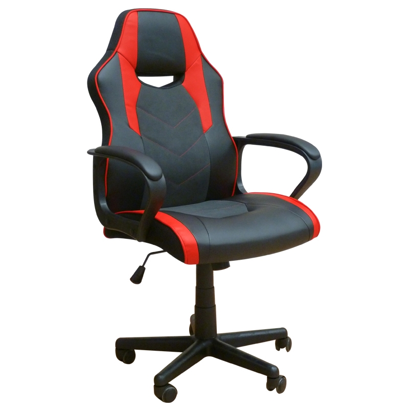 BS6210 ΚΟΚΚΙΝΟ/ΜΑΥΡΟ PU ΠΟΛΥΘΡΟΝΑ GAMING 1