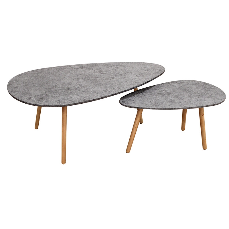 ΣΕΤ 2τμχ. CEMENT COLOR 116Χ65Χ45 & 75Χ43Χ40εκ. ΤΡΑΠΕΖΙ ΣΑΛΟΝΙΟΥ 1
