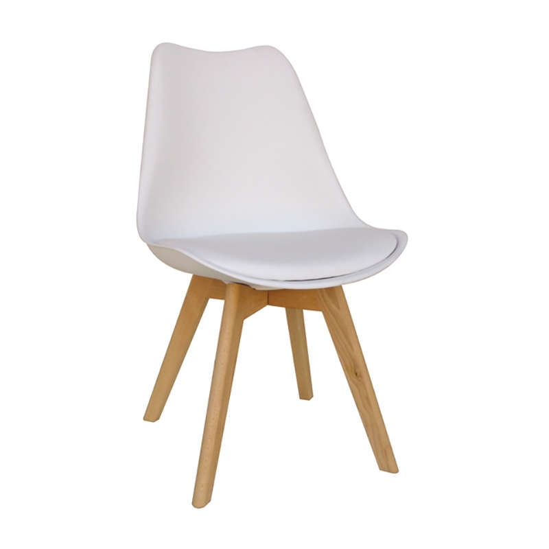 Καρέκλα Τραπεζαρίας Ξύλινη 4τμχ  Plus Λευκό PP 49x54x46-80εκ. 1