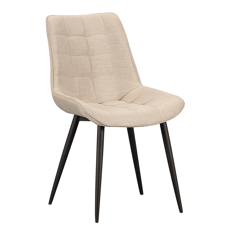 Καρέκλα Τραπεζαρίας Μεταλλική 4τμχ  Cream Ύφασμα 52x61x47-87εκ. 1