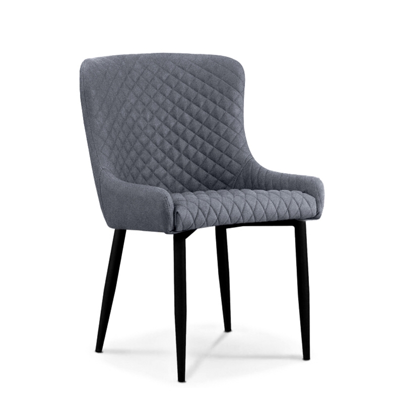 Καρέκλα Τραπεζαρίας Μεταλλική 2τμχ  Grey Ύφασμα 48x55x50-86εκ. 1