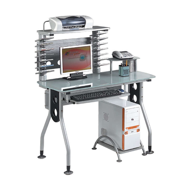 ΓΡΑΦΕΙΟ 100X60X75/89εκ.PVC/ΑΣΗΜΙ ΜΕΤΑΛ./ΤΖΑΜΙ ΑΜΜ./CPU 1