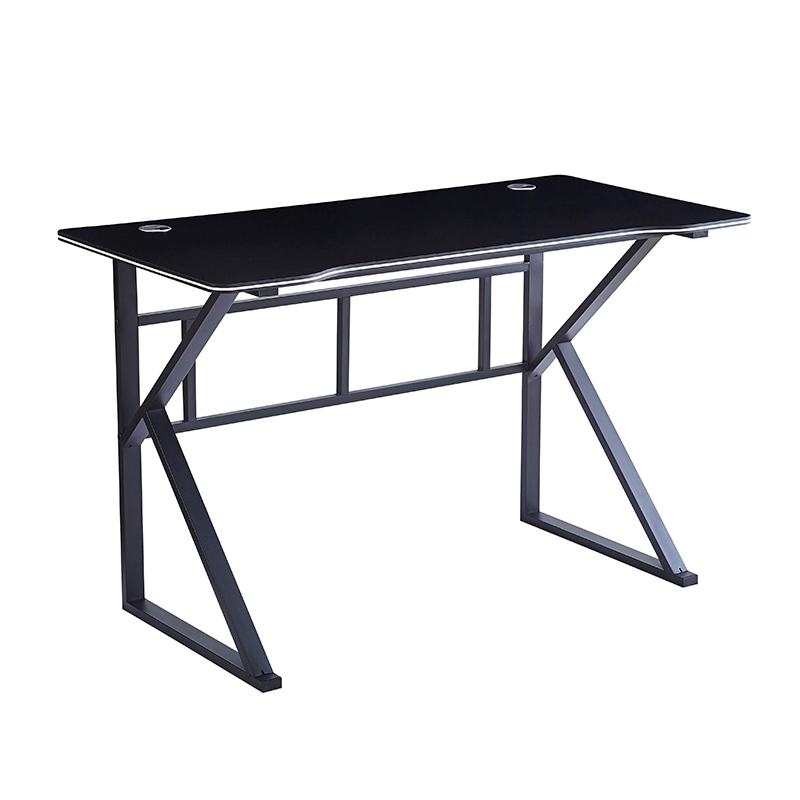 ΓΡΑΦΕΙΟ 120X60X75εκ.ΜΑΥΡΟ MDF/ΜΑΥΡΟ ΜΕΤΑΛΛΙΚΟ 1