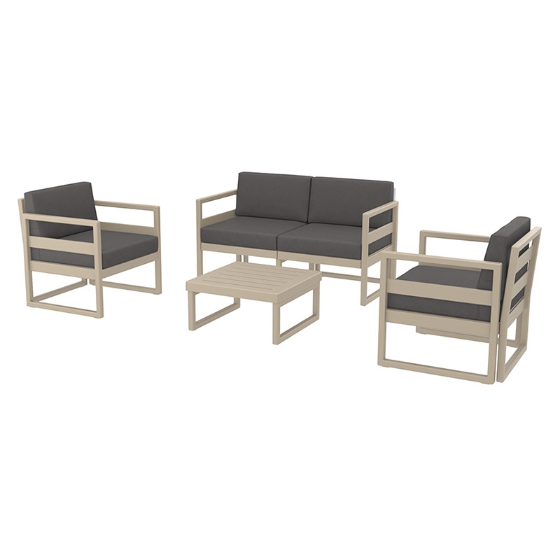 SET 2ΘΕΣ.TAUPE/ΜΑΞ. DARK GREY(2ΘΕΣ.+2ΠΟΛ.+ΤΡΑΠ 65εκ.) 1
