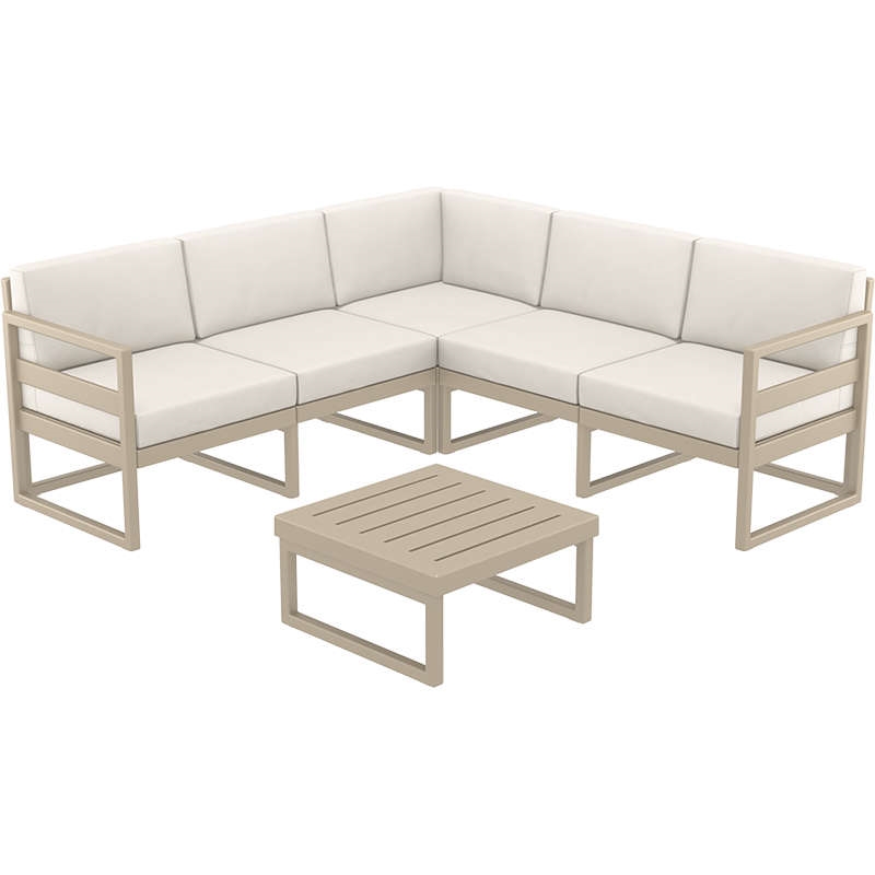 ΓΩΝΙΑ SET TAUPE ΜΕ ΜΑΞΙΛΑΡΙΑ ΠΟΛ/ΝΙΟΥ (+ΤΡΑΠ.65εκ.) 1