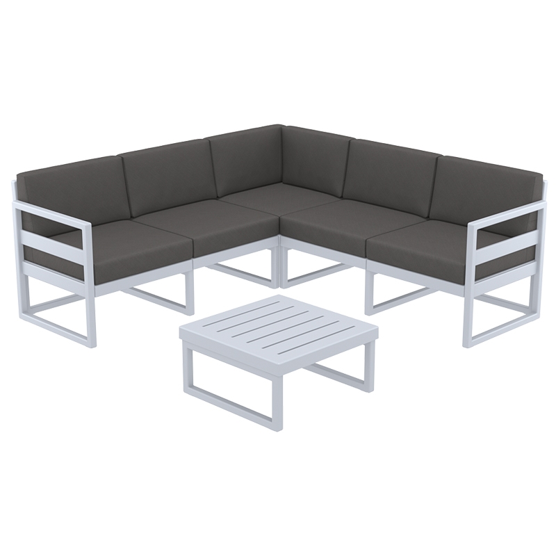 ΓΩΝΙΑ SET SILVER GREY ΜΕ ΜΑΞΙΛΑΡΙΑ ΠΟΛ/ΝΙΟΥ (+ΤΡΑΠ.65εκ.) 1