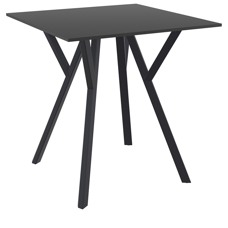 ΤΡΑΠΕΖΙ 70Χ70Χ74εκ. BLACK LAMINATE 12mm 1