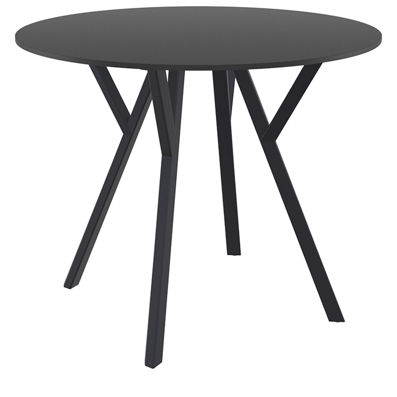 ΤΡΑΠΕΖΙ Φ90Χ74εκ. BLACK LAMINATE 12mm 1