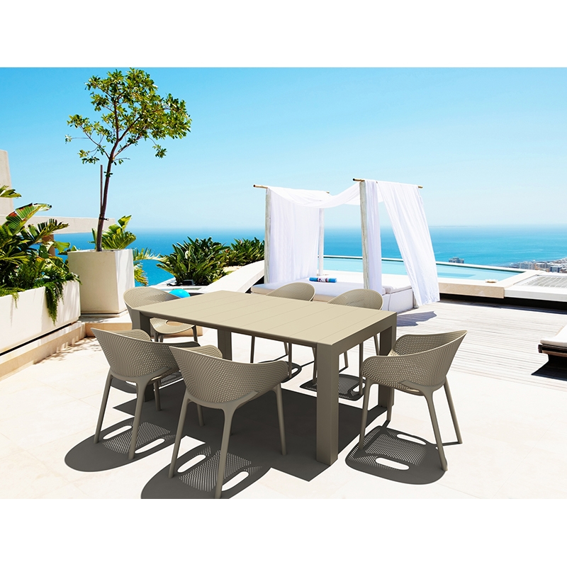 Σετ Τραπεζαρίας 7τμχ  Taupe 100X180/220Χ75εκ. 1