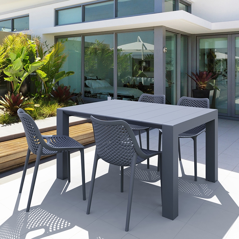 Σετ Τραπεζαρίας 5τμχ  Dark Grey 100X100/140Χ75εκ. 1