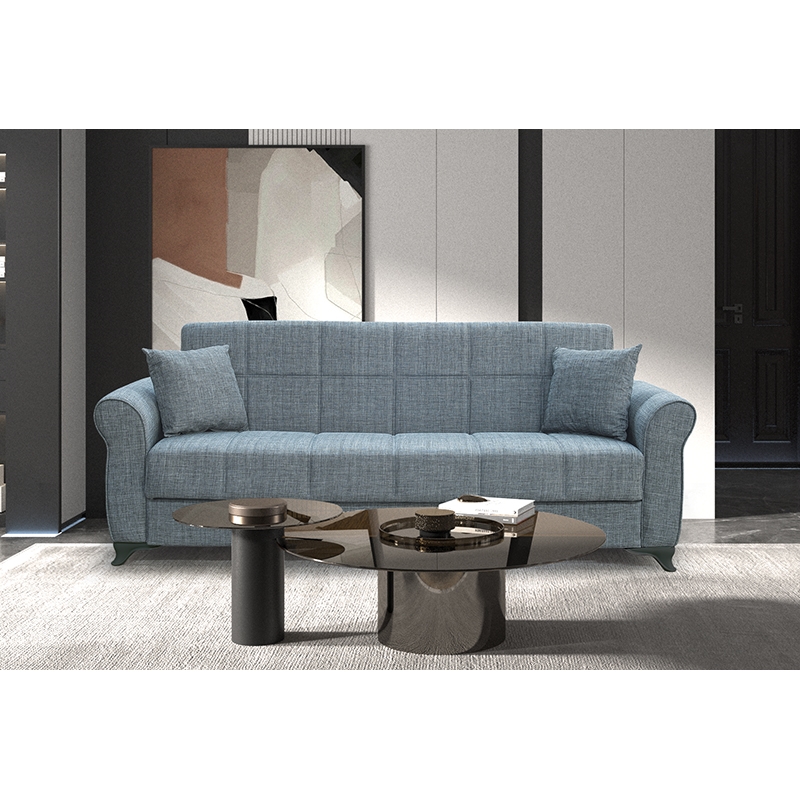 ΓΚΡΙ ΥΦΑΣΜΑ 3ΘΕΣΙΟΣ ΚΑΝΑΠΕΣ/ΚΡΕΒΑΤΙ ΜΕ ΑΠΟΘ.ΧΩΡΟ 210X80εκ. 1