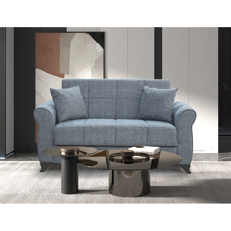 ΓΚΡΙ ΥΦΑΣΜΑ 2ΘΕΣΙΟΣ ΚΑΝΑΠΕΣ/ΚΡΕΒΑΤΙ ΜΕ ΑΠΟΘ.ΧΩΡΟ 150Χ80εκ. 1