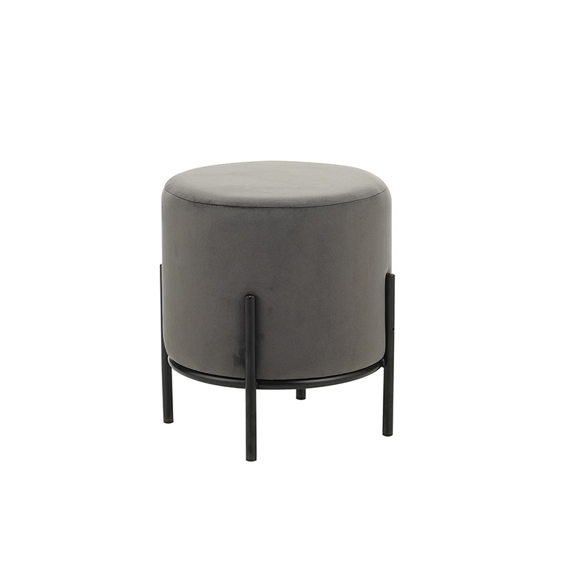 ΣΚΑΜΠΟ GREY VELVET ΥΦΑΣΜΑ Φ.35Χ38εκ. 1