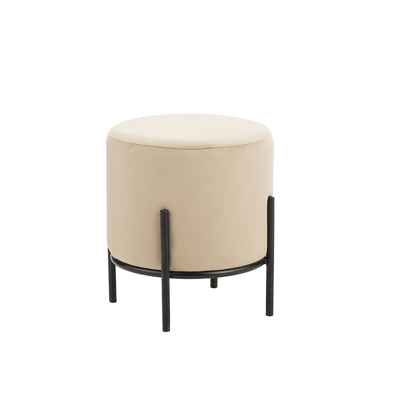 ΣΚΑΜΠΟ BEIGE VELVET ΥΦΑΣΜΑ Φ.35Χ38εκ. 1