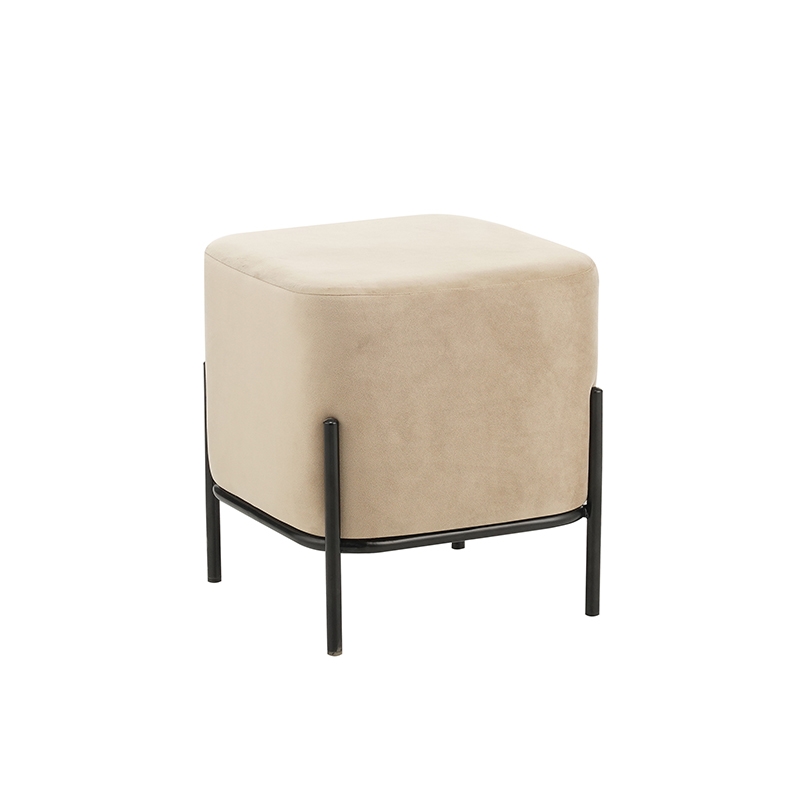 ΣΚΑΜΠΟ BEIGE VELVET ΥΦΑΣΜΑ 36X36Χ38εκ. 1