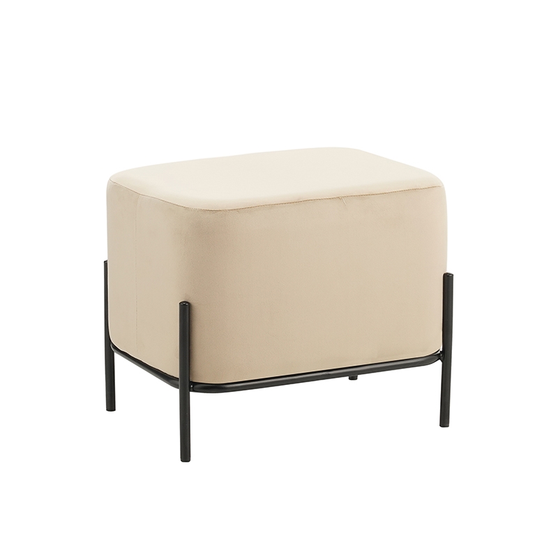 ΣΚΑΜΠΟ BEIGE VELVET ΥΦΑΣΜΑ 48X37Χ39εκ. 1