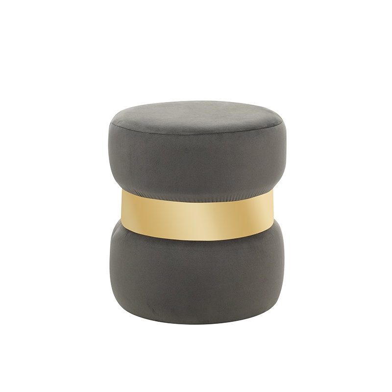 ΣΚΑΜΠΟ GREY VELVET ΥΦΑΣΜΑ Φ.37Χ43εκ. 1