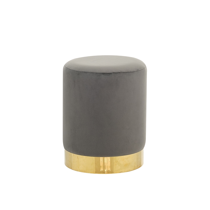 ΣΚΑΜΠΟ GREY VELVET ΥΦΑΣΜΑ Φ.34Χ42εκ. 1