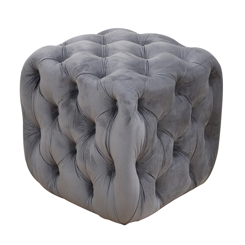 ΣΚΑΜΠΟ GREY VELVET ΥΦΑΣΜΑ 45X45Χ45εκ. 1