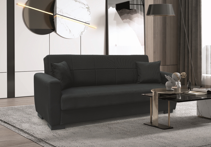 BLACK ΥΦΑΣΜΑ 3ΘΕΣΙΟΣ ΚΑΝΑΠΕΣ/ΚΡΕΒΑΤΙ ΜΕ ΑΠΟΘ.ΧΩΡΟ 210X80εκ. 1