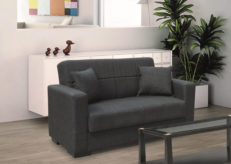 DARK GREY ΥΦΑΣΜΑ 2ΘΕΣΙΟΣ ΚΑΝΑΠΕΣ/ΚΡΕΒΑΤΙ ΜΕ ΑΠΟΘ.ΧΩΡΟ 150Χ80εκ. 1