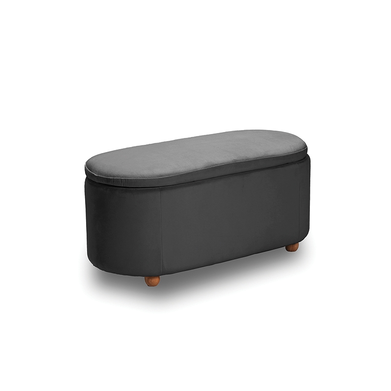 FOSTER ΣΚΑΜΠΟ VELVET GREY ΜΕ ΑΠΟΘ. ΧΩΡΟ 99Χ45X45εκ. 1