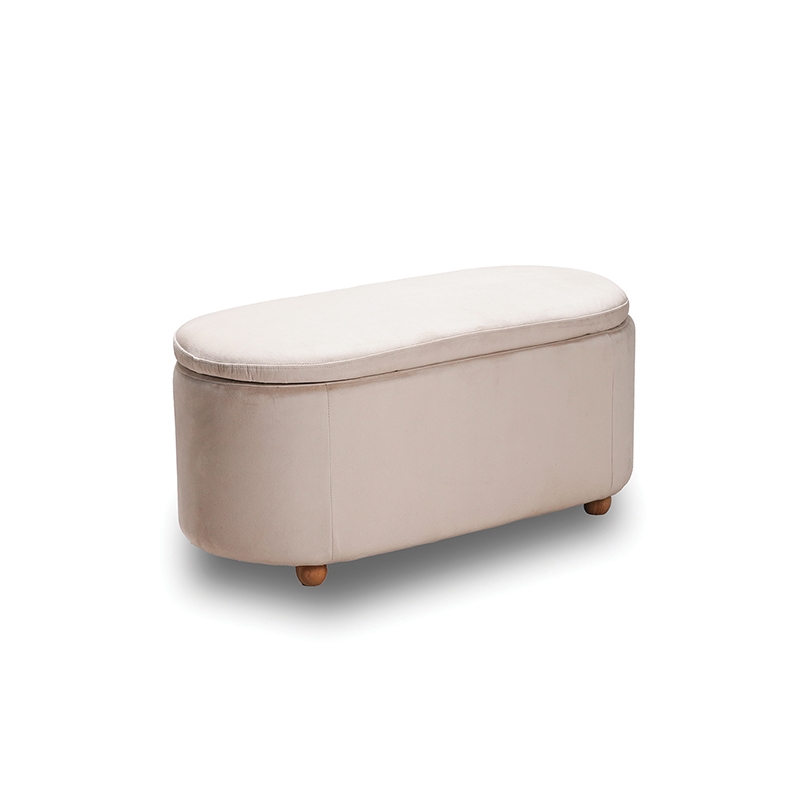 FOSTER ΣΚΑΜΠΟ VELVET BEIGE ΜΕ ΑΠΟΘ. ΧΩΡΟ 99Χ45X45εκ. 1