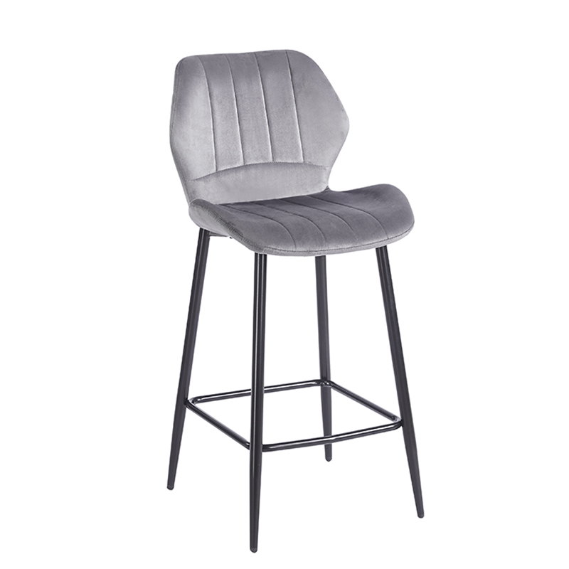 DYLAN GREY VELVET ΥΦΑΣΜΑ 65εκ. ΣΚΑΜΠΟ ΜΕΤΑΛΛΙΚΟ 46X45X65-95εκ. 1