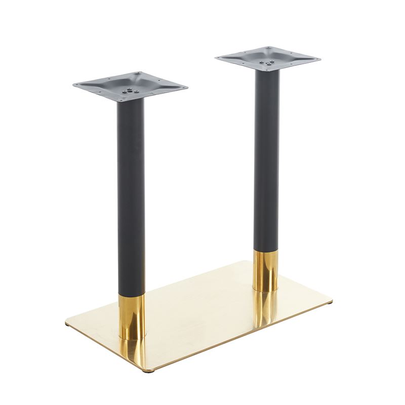 FLASH Βάση Τραπεζιού Μακρόστενη Μέταλλο Βαφή Μαύρο-Χρυσό (16,50 Kg) 1