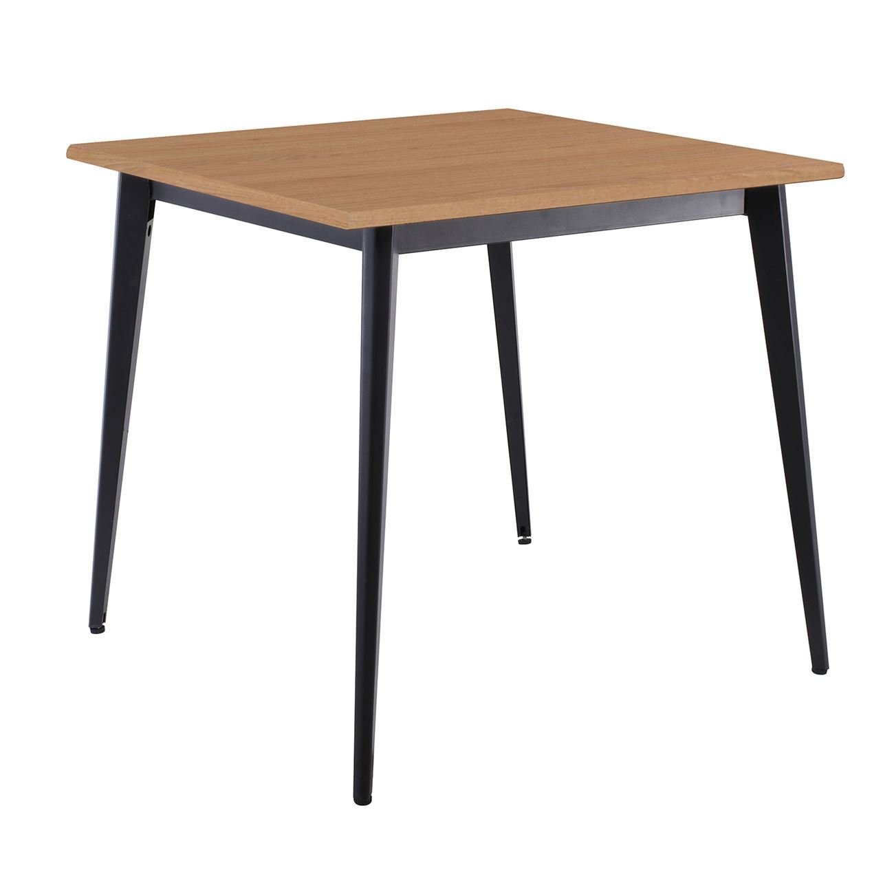 Τραπέζι Μέταλλο Βαφή Μαύρο, Επιφάνεια 80x80cm/16mm Contract Sliq Beech 2
