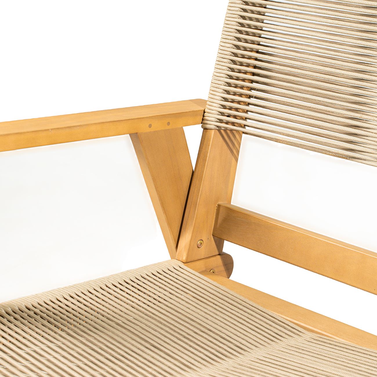 Living Καναπές 2θέσιος Καθιστικού Βεράντας-Κήπου, Ακακία Φυσικό-Rope Wicker Μπεζ 4