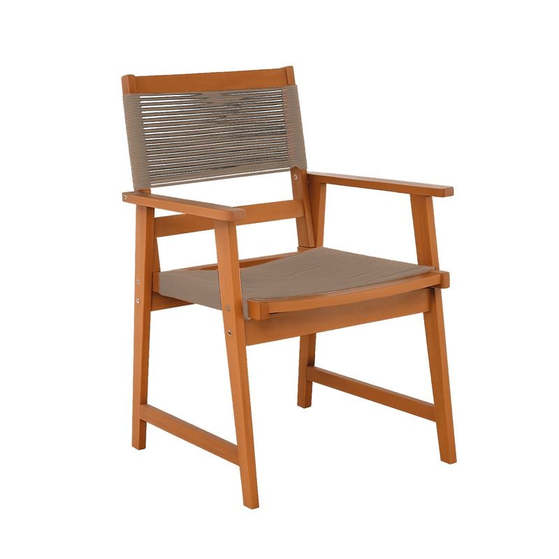 Dining Πολυθρόνα Βεράντας - Κήπου, Ξύλο Ακακία Φυσικό, Rope Wicker Μπεζ 1