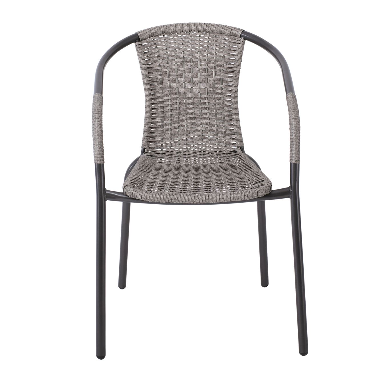 Πολυθρόνα Μέταλλο Βαφή Ανθρακί, Wicker Mixed Grey 3