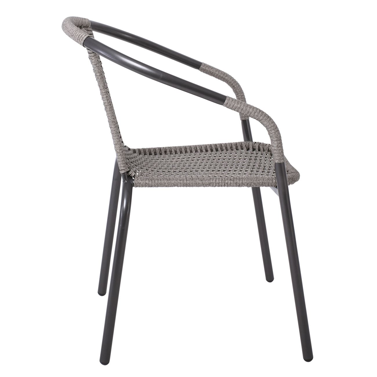 Πολυθρόνα Μέταλλο Βαφή Ανθρακί, Wicker Mixed Grey 4