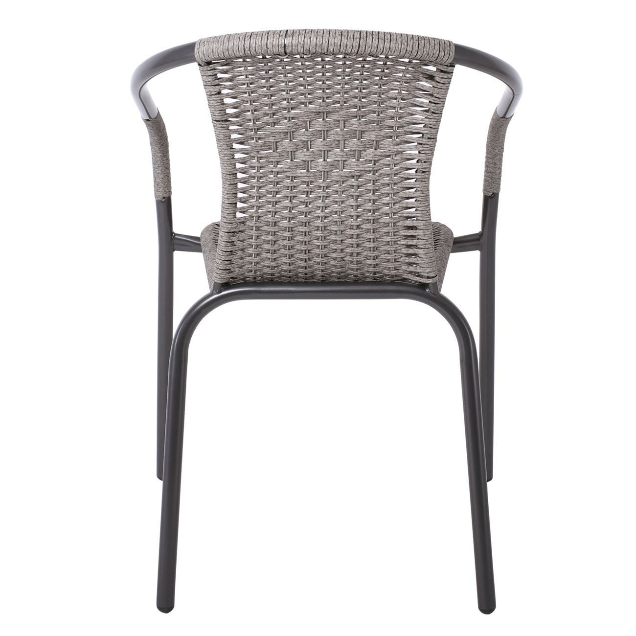 Πολυθρόνα Μέταλλο Βαφή Ανθρακί, Wicker Mixed Grey 5