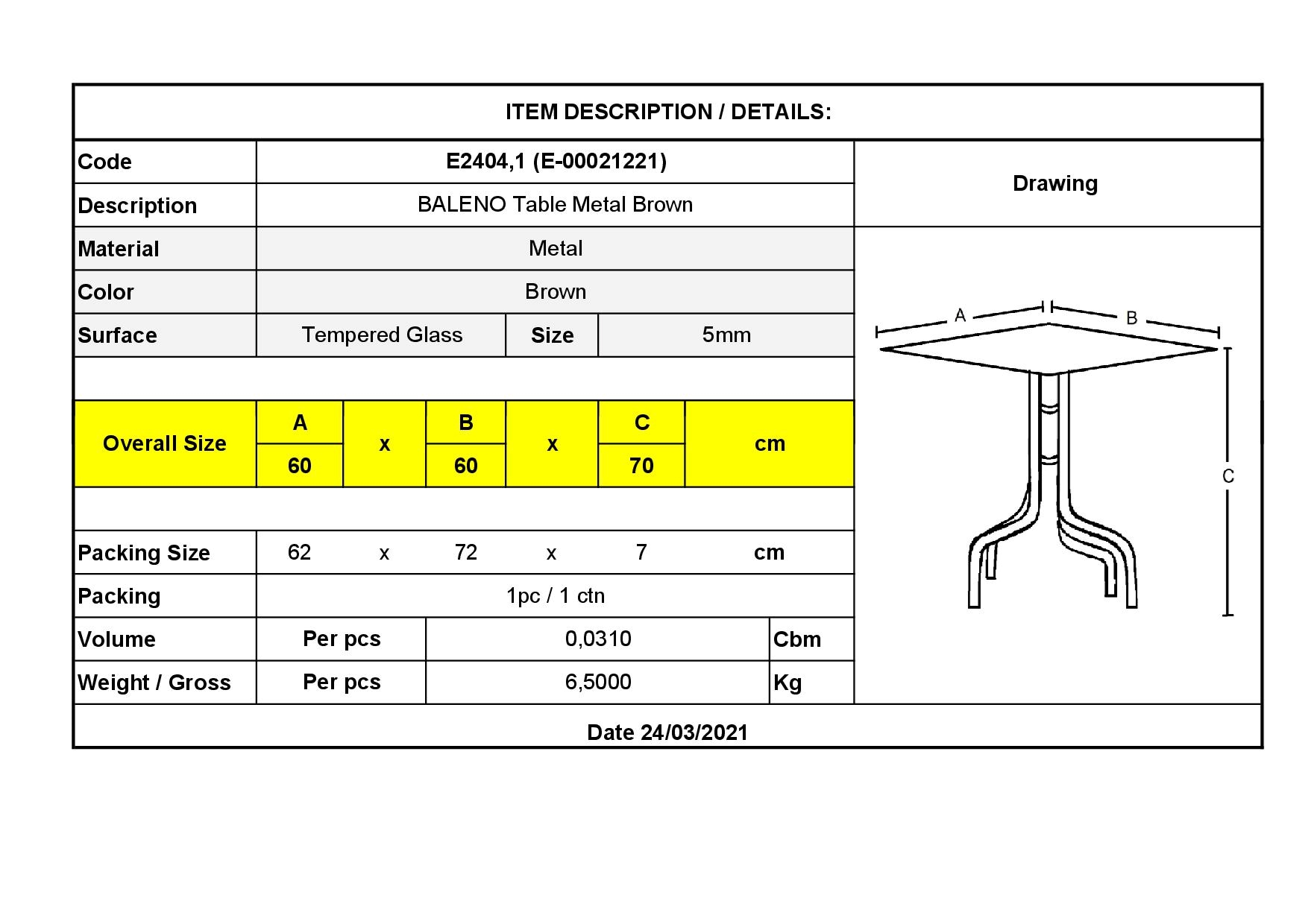Τραπέζι Κήπου Βεράντας Μέταλλο Βαφή Γκρι 3