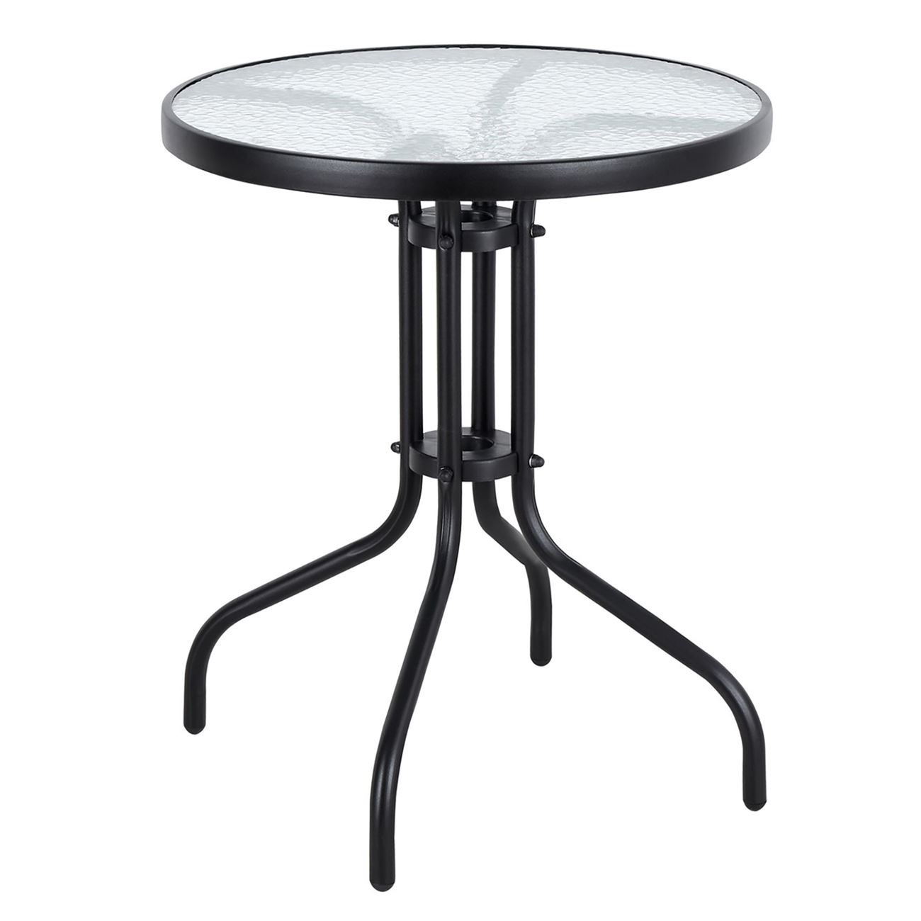 Τραπέζι Κήπου - Βεράντας, Μέταλλο Βαφή Ανθρακί, Γυαλί Tempered 2