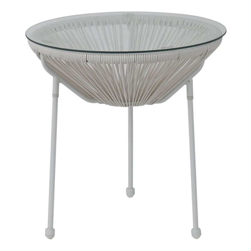 Τραπεζάκι Μέταλλο Βαφή Άσπρο - Rattan Άσπρο 1