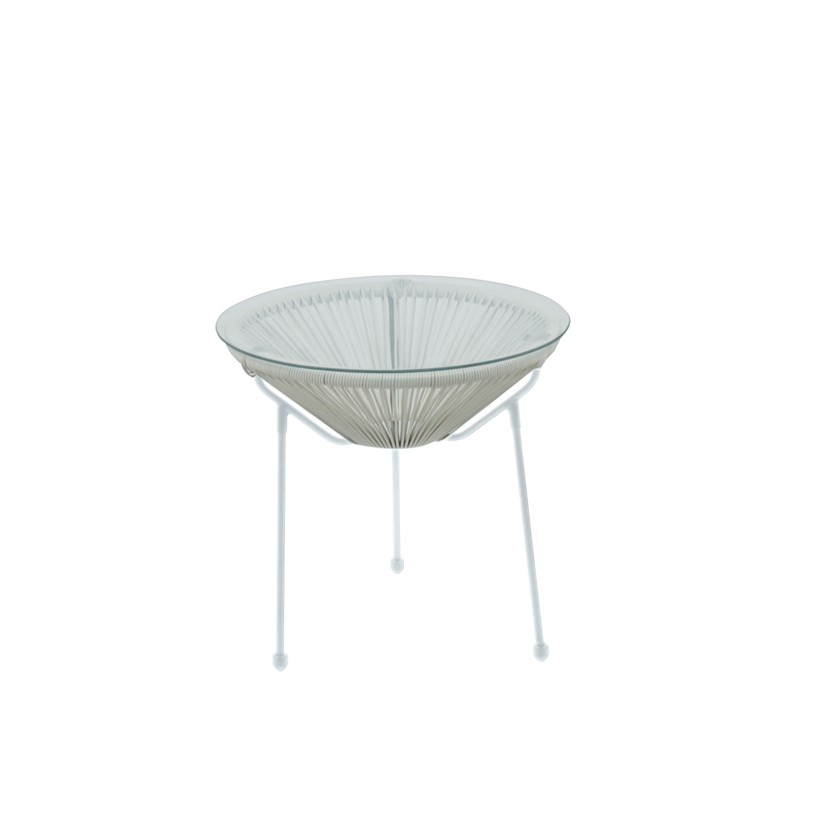 Τραπεζάκι Μέταλλο Βαφή Άσπρο - Rattan Άσπρο 2