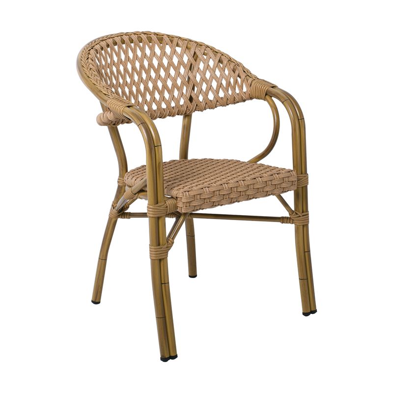 Rattan Πολυθρόνα dining Αλουμίνιο & Wicker Φυσικό 1