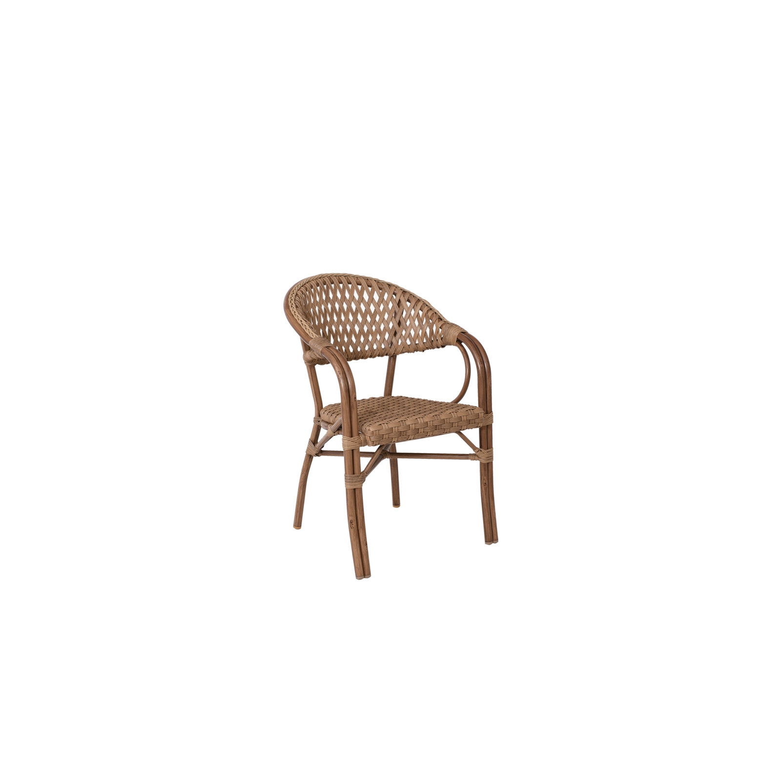 Rattan Πολυθρόνα dining Αλουμίνιο & Wicker Φυσικό 2