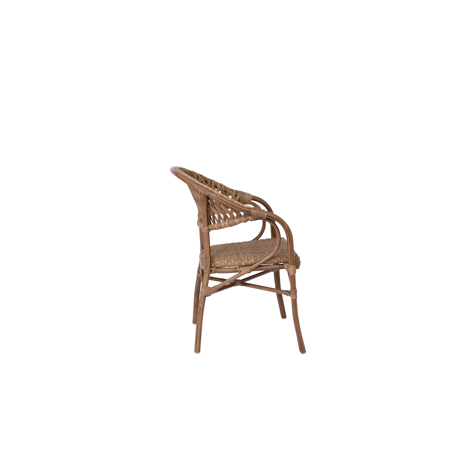 Rattan Πολυθρόνα dining Αλουμίνιο & Wicker Φυσικό 4