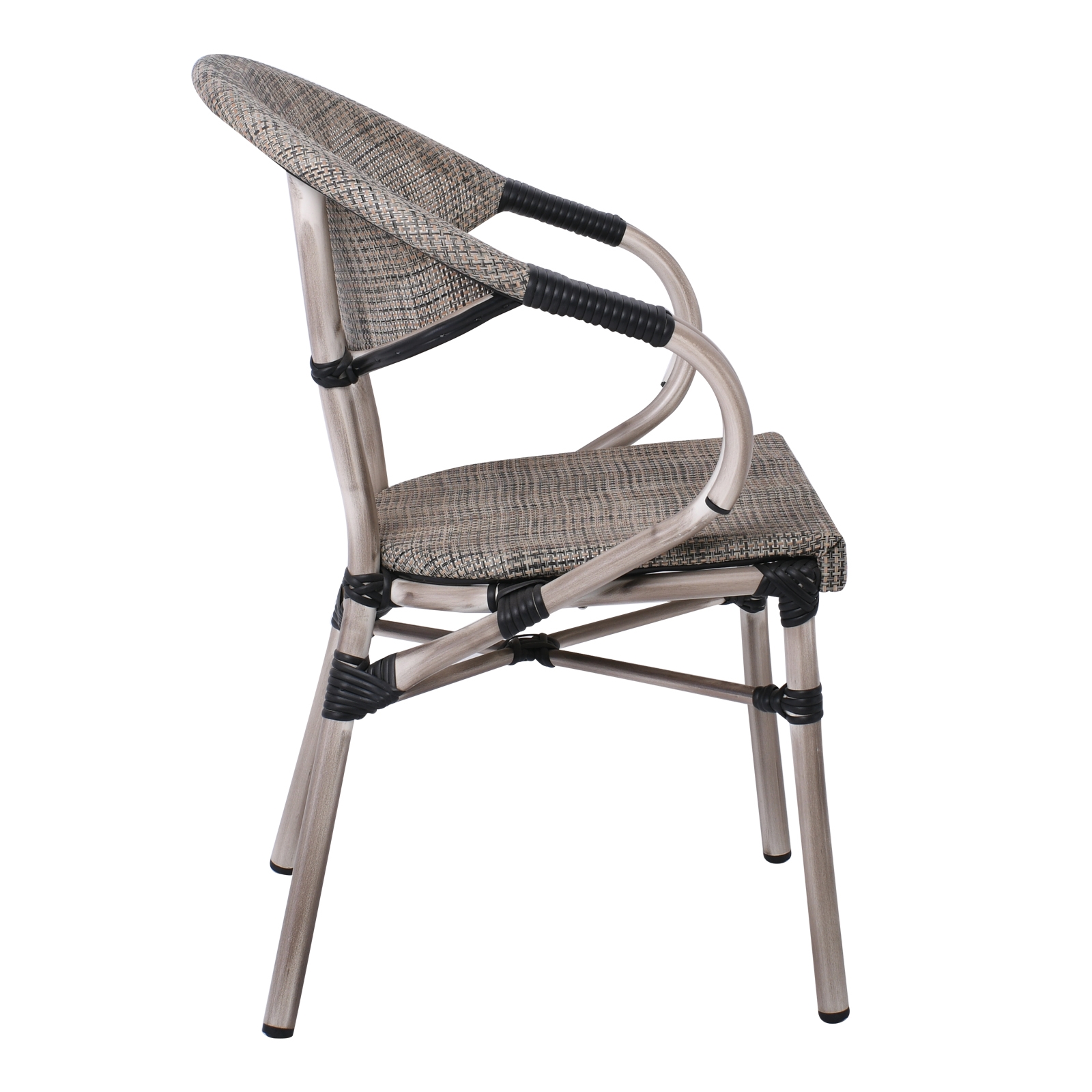 Πολυθρόνα Dining Αλουμινίου Απόχρωση Antique Grey - Textilene Μπεζ 4