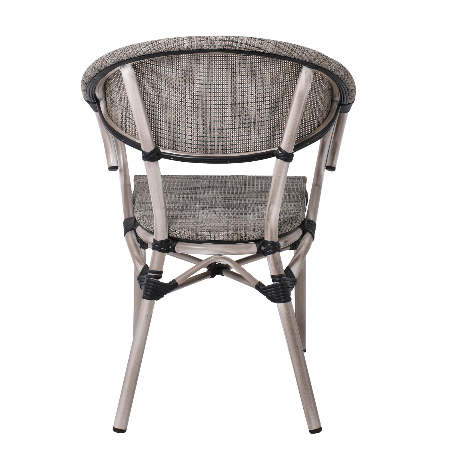 Πολυθρόνα Dining Αλουμινίου Απόχρωση Antique Grey - Textilene Μπεζ 5